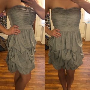 *Grey Strapless Dress